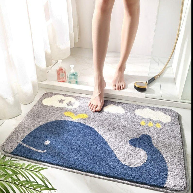 Leuke kinderbadmat met blauwe walvis