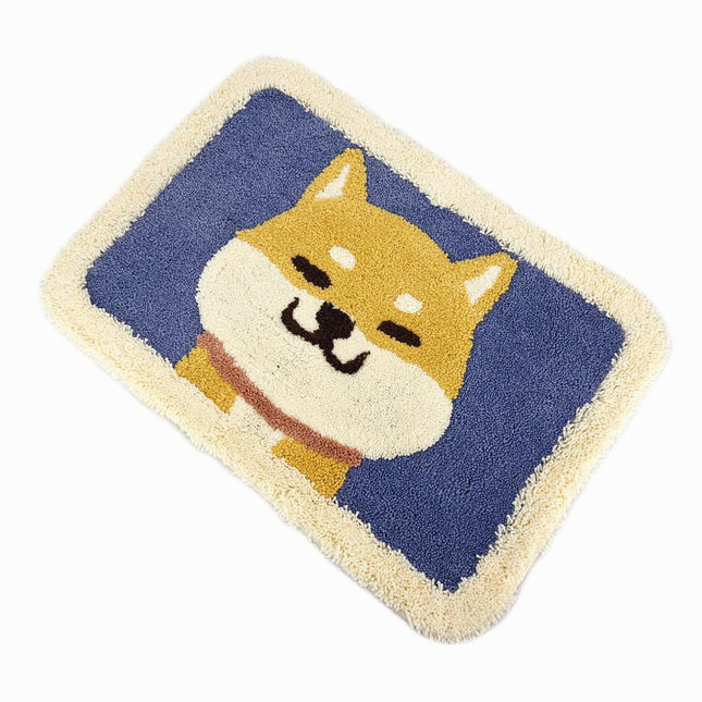 Badmat met grappig Shiba Inu hondje