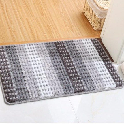 Dikke grijze badmat met strepen