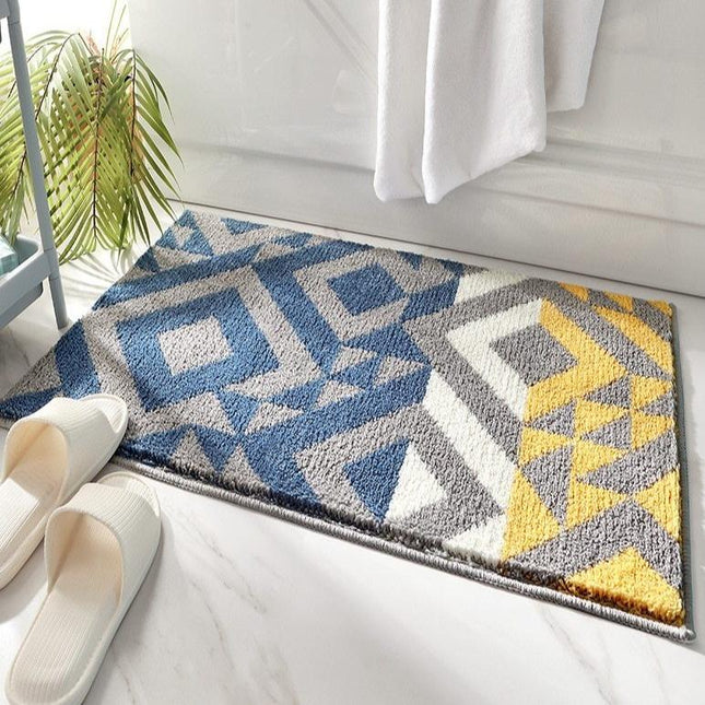 Geometrische badmat voor de badkamer
