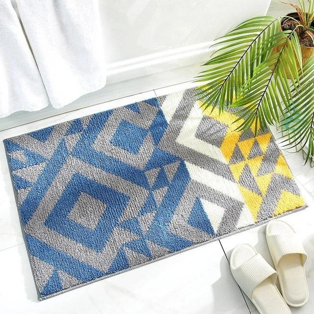 Geometrische badmat voor de badkamer