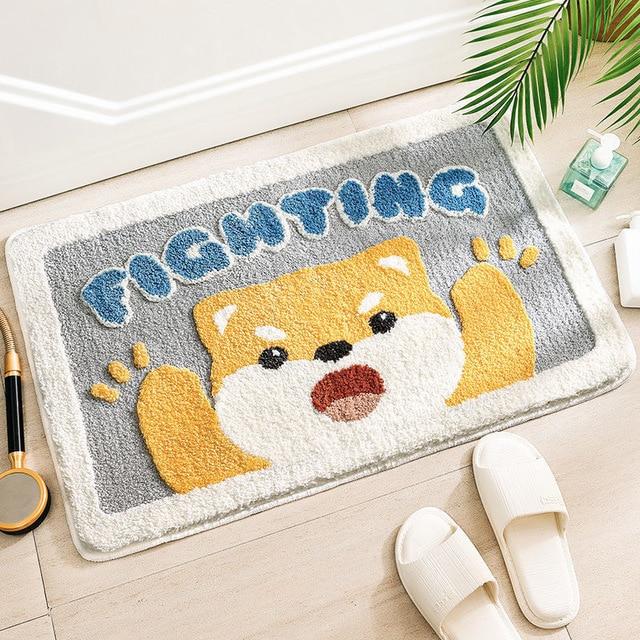 Schattige badmat met hondje voor badkamer