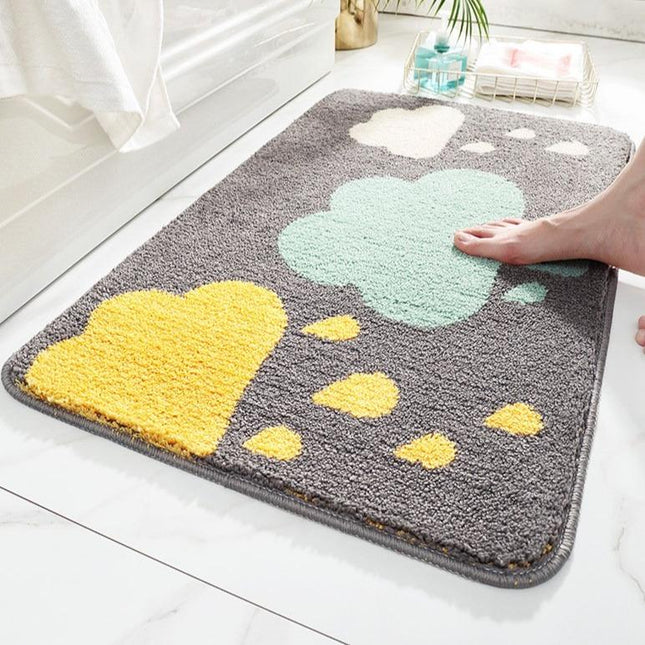 Badmat met wolken en hartjes patroon
