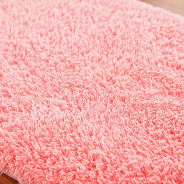Zachte hoogpolige badmat in roze kleur
