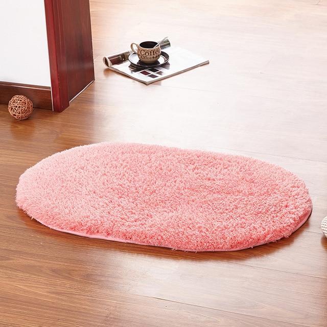 Zachte hoogpolige badmat in roze kleur