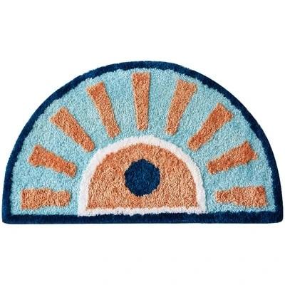 Halfronde badmat met een zonnig design