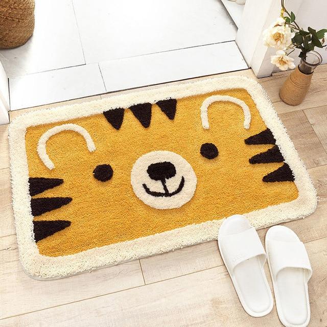 Kinderbadmat met tijgergezicht voor badkamer