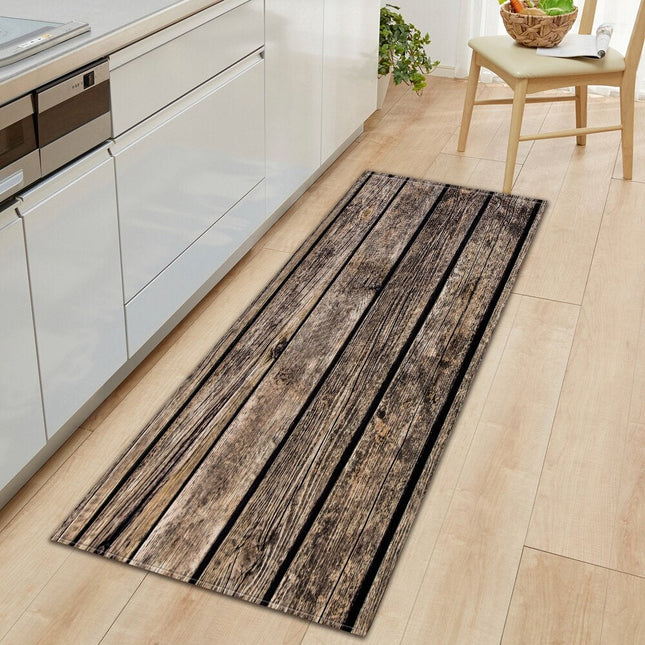 Lange keukenloper met houtlook design