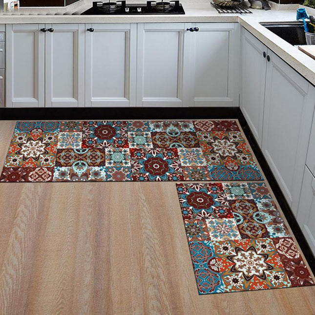 Keukenloper set met vintage tegelmotief