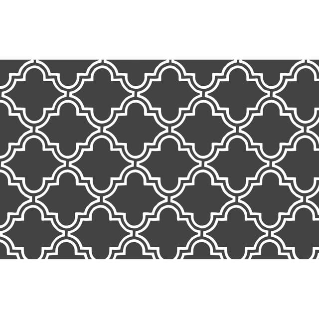 Moderne keukenvloermat met wit patroon