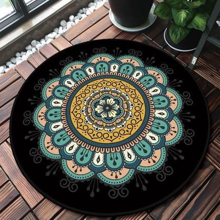 Rond vloerkleed met bloemenmotief