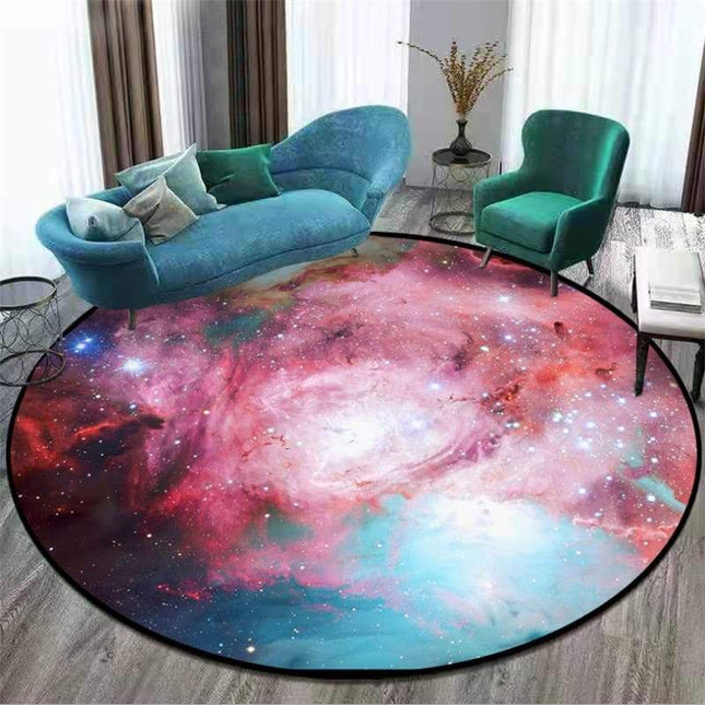 Rond vloerkleed met sterrennevel print
