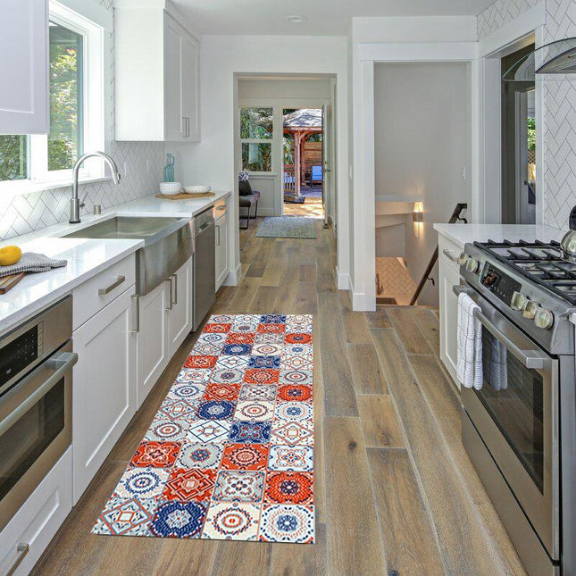 Keukenloper met kleurrijk mozaïekpatroon