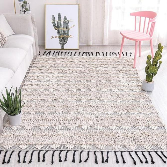 Ecru Berbers vloerkleed met reliëf