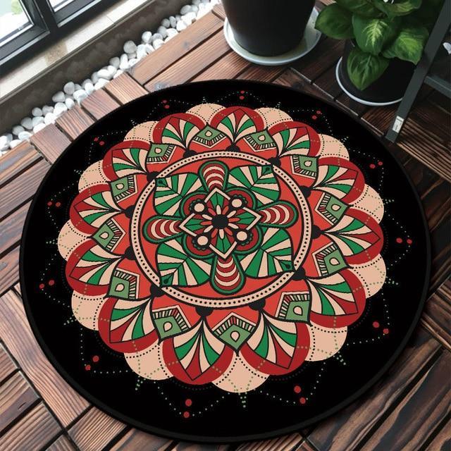 Rond kindervloerkleed met bloemen