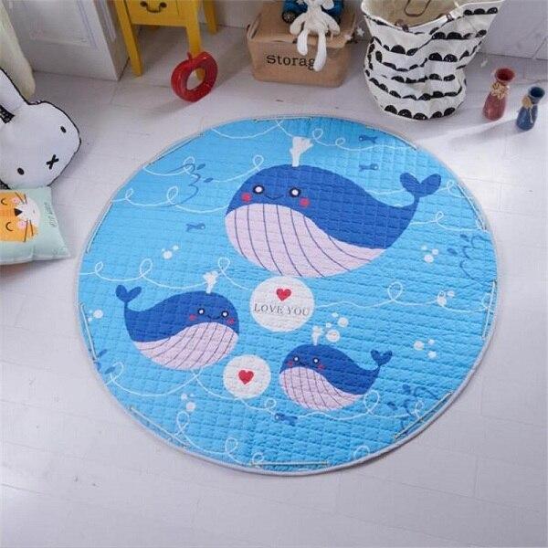 Rond speelkleed baby met walvis