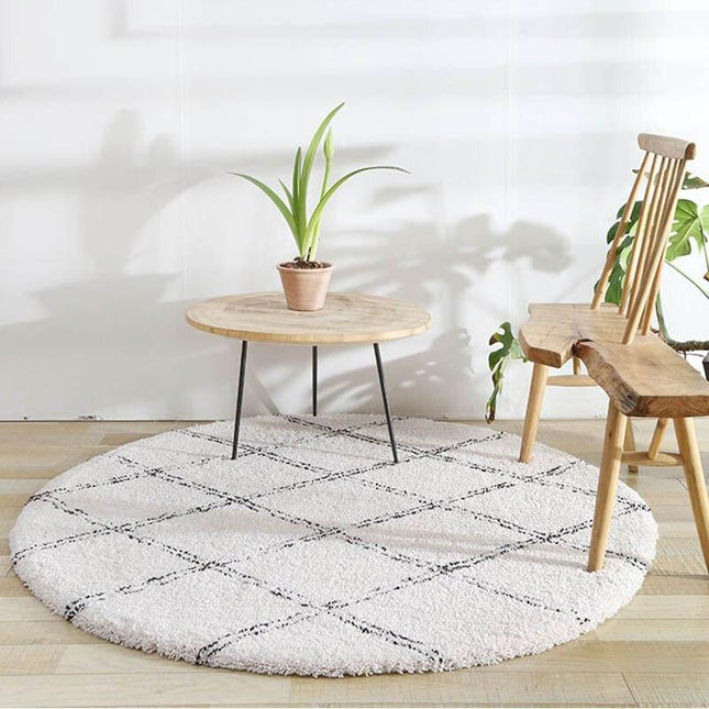 Rond vloerkleed met Berber inspiratie