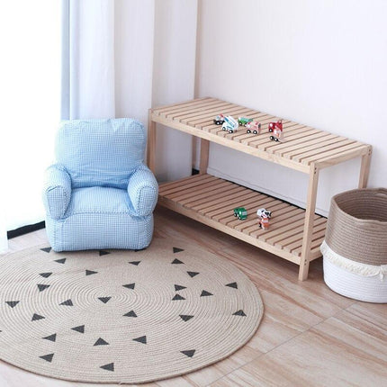Rond jute vloerkleed voor kinderkamer