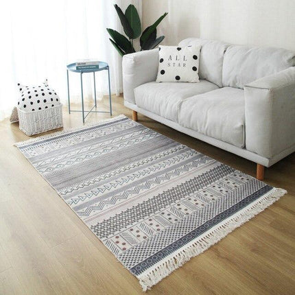 Beige Marokkaans vloerkleed met patroon