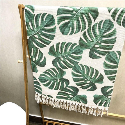 Vloerkleed met tropisch bladeren motief