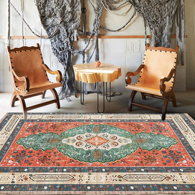 Beige vloerkleed met Marokkaans patroon