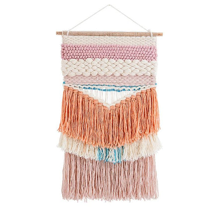 Decoratief wandkleed met kleurrijke franjes