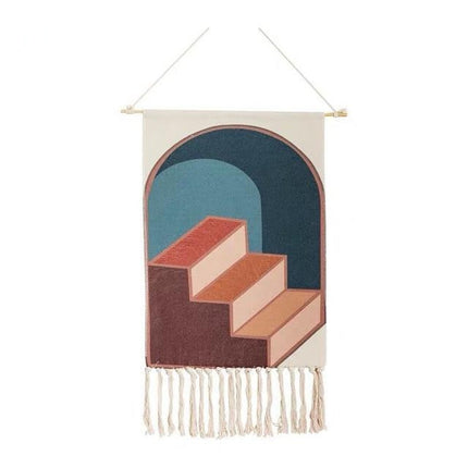 Modern wandkleed met abstracte trap print