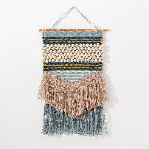 Boho geweven wandkleed met textuur