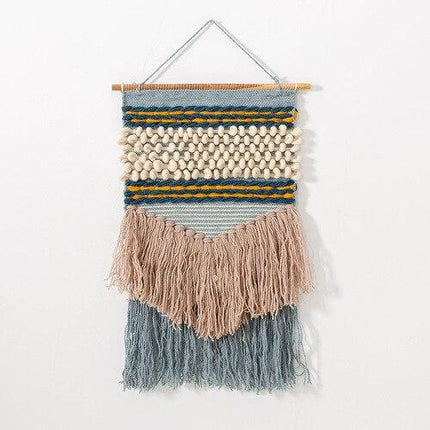 Boho geweven wandkleed met textuur