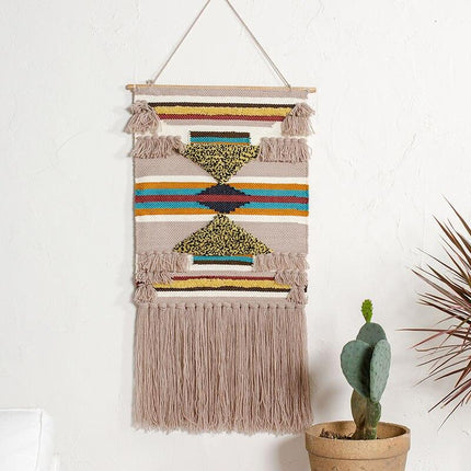 Etnisch wandkleed met geometrische patronen