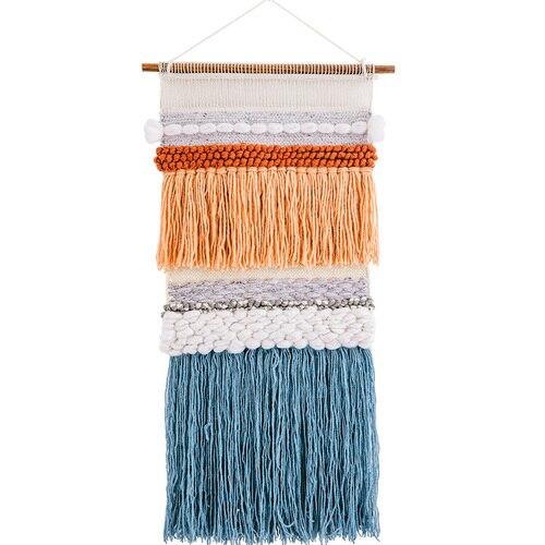 Modern geweven wandkleed met franjes