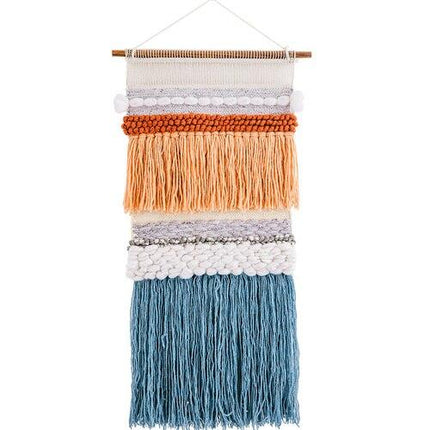 Modern geweven wandkleed met franjes