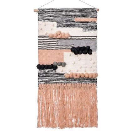 Wandkleed poederroze met abstract design