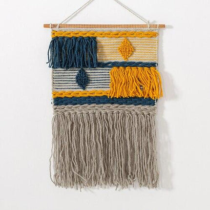 Tibetaans geweven wandkleed met franjes