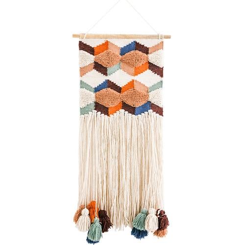 Tropisch wandtapijt met kleurrijke kwastjes