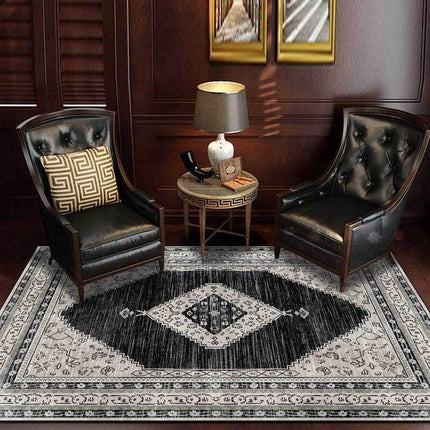 Perzisch vloerkleed antraciet en zwart