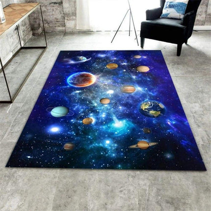 Vloerkleed met planeten in de ruimte