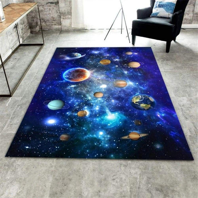 Vloerkleed met planeten in de ruimte