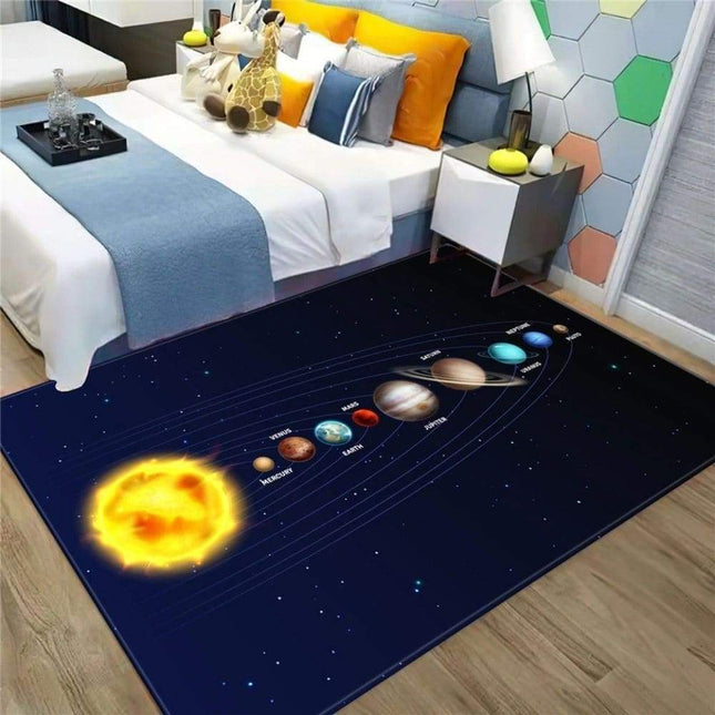 Vloerkleed planeten in een baan