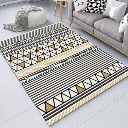 Geel plastic buitenkleed met patroon