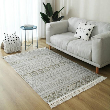 Rechthoekig katoenen vloerkleed met patroon