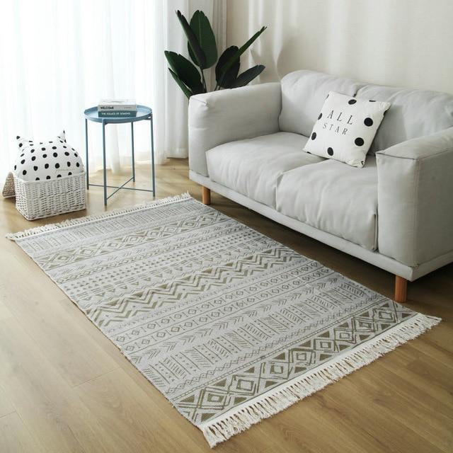 Rechthoekig katoenen vloerkleed met patroon