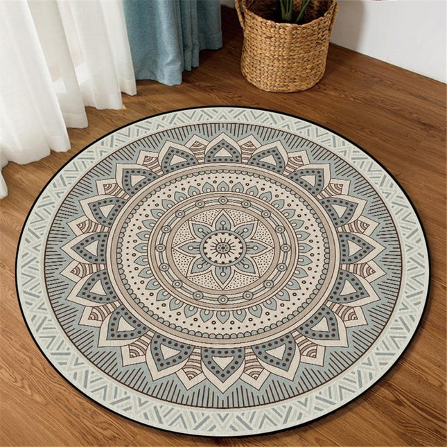 Rond vloerkleed beige mandala 120 cm