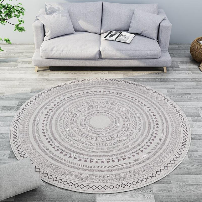 Rond vloerkleed in lichte Berberstijl