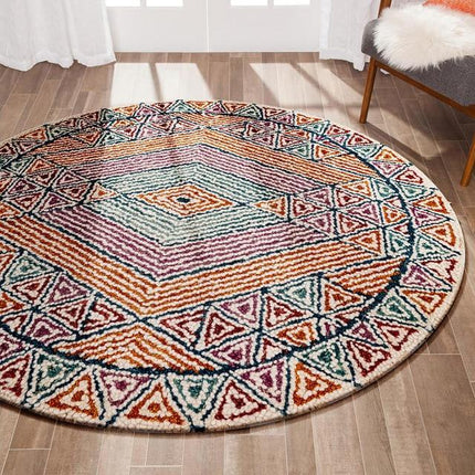 Rond boho chic vloerkleed kleurrijk