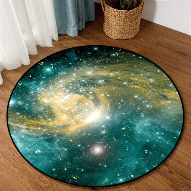 Rond vloerkleed met groen sterrenstof