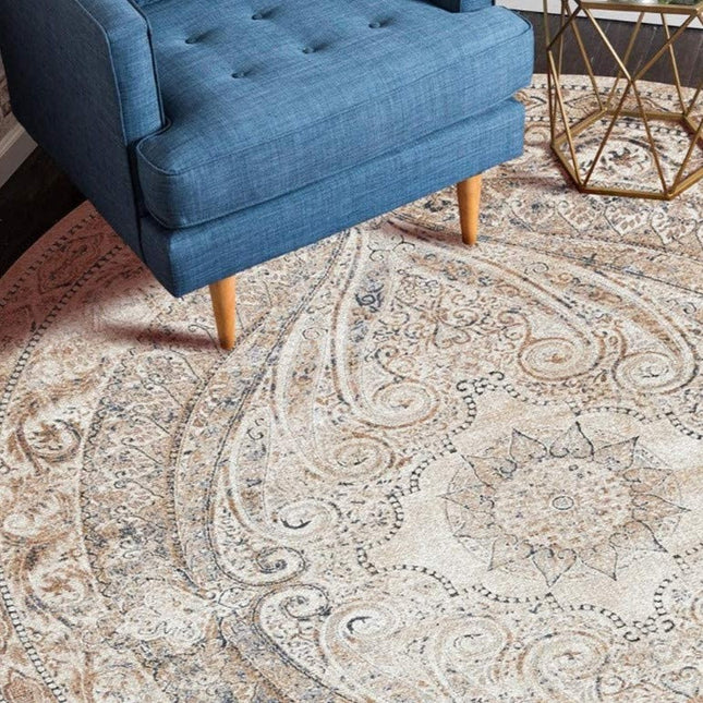 Rond Marokkaans vloerkleed met patroon