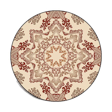 Rond vloerkleed in bruin beige