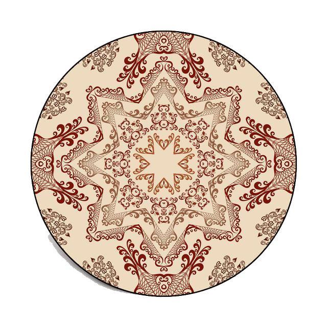 Rond vloerkleed in bruin beige