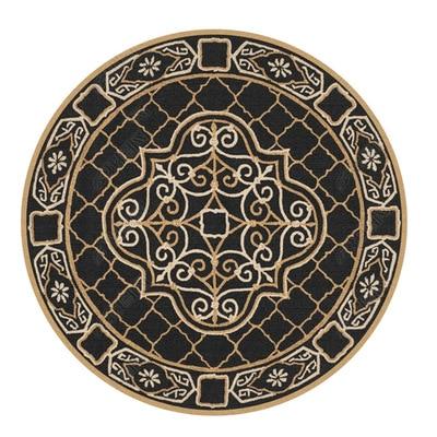 Rond zwart vloerkleed 180 cm